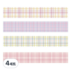 Market A 格紋紙膠帶 2cm x 2m 4入組, 4套, TYPE3