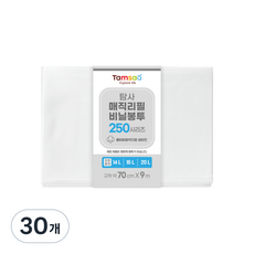 탐사 250시리즈 호환 베이비파우더향 매직리필비닐봉투 화이트, 30개, 21L