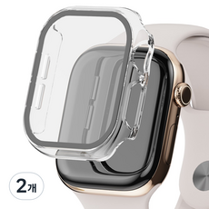 GoodValue Apple Watch 全包覆鋼化玻璃螢幕保護殼, 2個, 透明