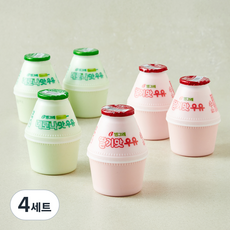 빙그레 딸기맛 우유 240ml x 3개입 + 메로나 우유 240ml x 3개입 세트, 4세트