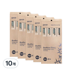 하이코스 Bamboo Story 성인용 초극세모 칫솔, 4개입, 10개