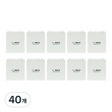 데이스토리 PP 사각 스프링 수첩 70매, 백색, 40개
