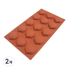 廚房用品 矽膠烤盤 貝殼 15格 烘焙模具, 單一顏色, 2個