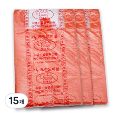 모칸도 마트 비닐 봉투 주황 3호 100p, 15개