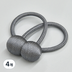 아라크네 커튼 자석 타이백 44 x 3 cm, 다크그레이, 4개
