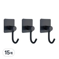 월드크린 후크 도구걸이 J타입, 블랙, 15개
