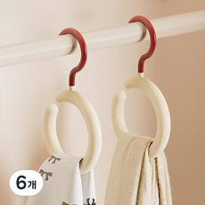 Omatang 帽子圍巾掛架 旋轉式掛鉤, 6個, 酒紅色拼白色