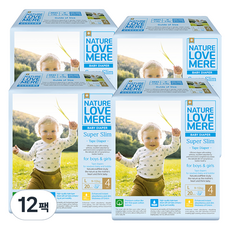 NATURE LOVE MERE 超薄黏貼型尿布 L號 男女通用 4階段 20片 x 4包, 240張