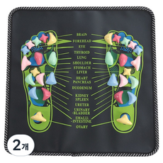 Bonitory 腳底按摩腳底指壓墊 35 x 35 cm, 2個, 黑色墊