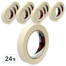 쓰리엠 밸류 마스킹 테이프 101+ 아이보리 18mm x 55m, 24개