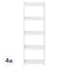 comet 可移動5層邊角置物架, 白色, 4個