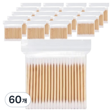 일회용 나무면봉, 60개, 100개입