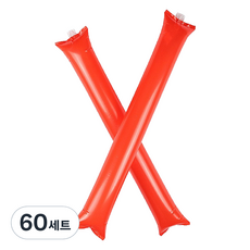 Mungudam 彩色棒狀氣球 棒球場應援棒 2入, 60套, 紅色