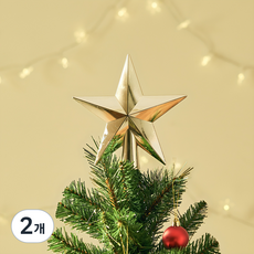 크리스마스 스타 토퍼 트리장식, 실버, 25cm, 2개