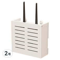 홈 거실 TV 공유기 벽걸이형 보관함 타입7, 화이트, 2개