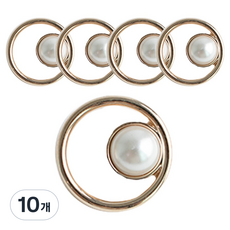 yarna 빈티지 포인트 단추 10 뉴문 모조진주 15mm, 혼합색상, 10개