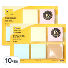 Printec 自黏便條紙 5種組合 7676-5M, 黃色, 粉紅色, 藍色, 淺綠色, 牛皮紙色, 10套