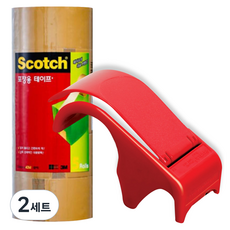 스카치 포장용 테이프 디스펜서 DP-300 + 리필 48mm x 40m 5롤 세트, 갈색, 2세트