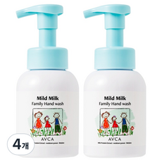AVCA 家庭用弱酸性低刺激溫和牛奶香洗手乳, 4個, 300ml
