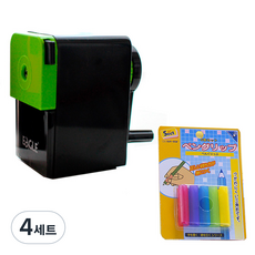 이글 수동 연필깎이 PS10109B/FD + 썬스타 연필그립 5p, 녹색(연필깎이), 4세트