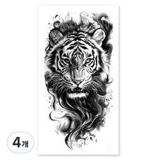 gelluna 男用逼真猛獸老虎手臂指甲花紋身刺青貼紙, T-203, 4個