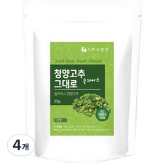 청양고추 슬라이스 그대로, 25g, 4개