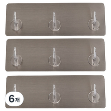 모나코올리브 무타공 다용도 3구 매직후크, 투명, 6개