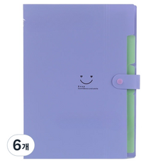 미소로운 아코디언 파일보관가방 24.5 x 32 cm, 퍼플, 6개