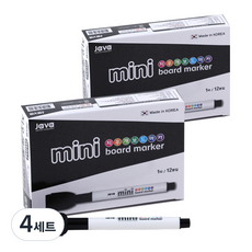 JAVAPEN 擦頭迷你細字白板筆, 黑色, 48個