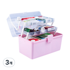 비에스업 가정용 기숙사 구급상자 03 분홍 대, 3개