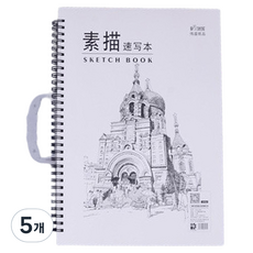 탑피아 간편한 스케치북 가로, A4, 5개, 35매