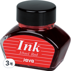 JAVAPEN 鋼筆瓶裝墨水 30ml, 紅色, 3個