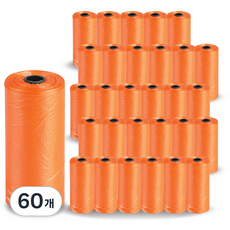 멍냥 강아지 배변봉투 리필형, 옐로오렌지, 20개입, 60개