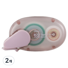 델리 몽돌 양면 풀테이프 6mm x 8m, 2개, 핑크