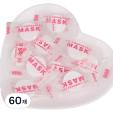 Tteluwa 棉質壓縮硬幣面膜紙, 60個, 單一顏色