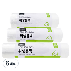 생활미소 크린 위생 롤백 소 17cm x 25cm 200p + 중 25cm x 35cm 200p + 대 30cm x 40cm 200p 세트, 6세트, 혼합