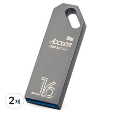 액센 건메탈 USB 3.2 GEN 1 USB 메모리 U360, 2개, 16GB