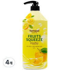 탐사 후르츠 스퀴즈 바디워시 유자, 4개, 1.2L