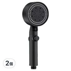 五檔SPA一鍵增壓止水蓮蓬頭, 黑色, 2個