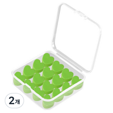 Alice Home 矽膠睡眠游泳防水耳塞 綠色愛心, 2個, 16入