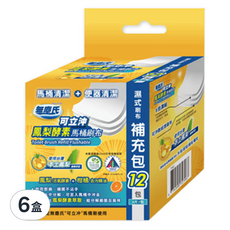 無塵氏 可立沖鳳梨酵素馬桶刷布補充包, 6盒, 15*12cm*5% (3pcs/包)