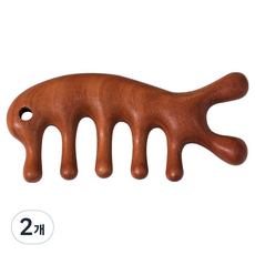 舒適木製刮痧按摩梳, 2個, 混合顏色