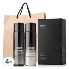 SENST 男士日常積雪草舒緩化妝水 乳液 保養盒 購物袋, 4個