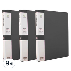 Youngoh 索引透明文件夾 20p, 黑色, 9個