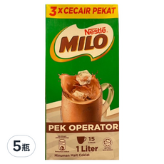 MILO 美祿 麥芽可可濃縮飲品, 5瓶, 1L