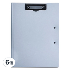 A4文件平板夾 31.3 x 24.5 x 0.1cm 雙夾款, 淡藍灰, 6個
