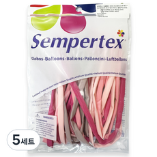 셈퍼텍스 요술풍선 260S 50p 세트, 파스텔더스크로즈 + 파스텔메이트핑크 + 핑크 + 푸치샤, 5세트