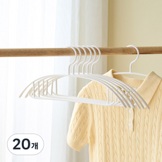 LIV MOM 防肩角基本款針織衣架, 20個, 白色