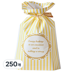 Maket Gamseong 束口袋包裝袋 50入, 黃色條紋, 250個
