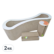 펫츠몬 8자형 공놀이 멀티 스크래쳐 세트, 화이트, 2세트